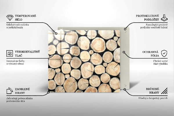 Tagliere in vetro temperato Tronchi d'albero in legno