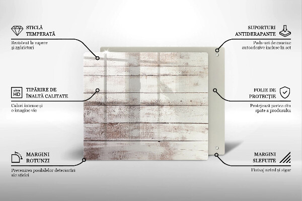 Tagliere in vetro temperato Vecchie tavole di legno