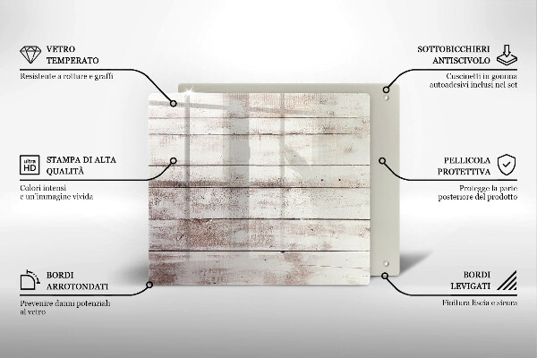 Tagliere in vetro temperato Vecchie tavole di legno