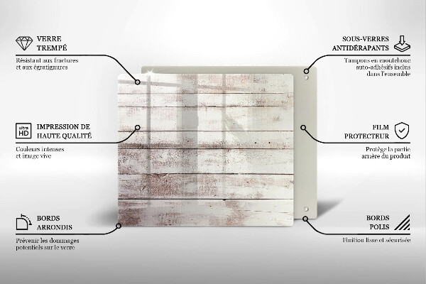 Tagliere in vetro temperato Vecchie tavole di legno