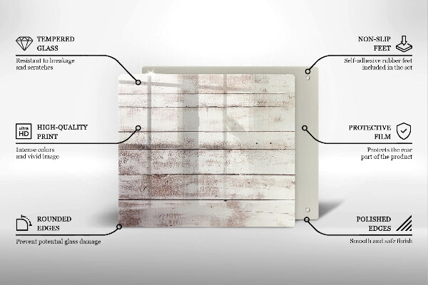 Tagliere in vetro temperato Vecchie tavole di legno