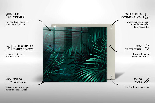 Tagliere in vetro Foglie selvagge della giungla