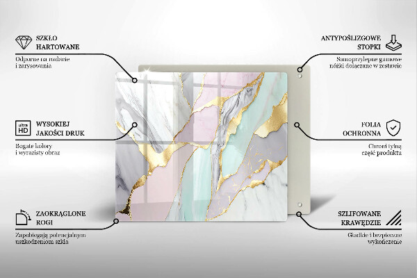 Tagliere in vetro Marmo pastello