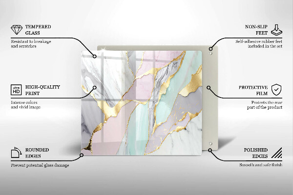 Tagliere in vetro Marmo pastello