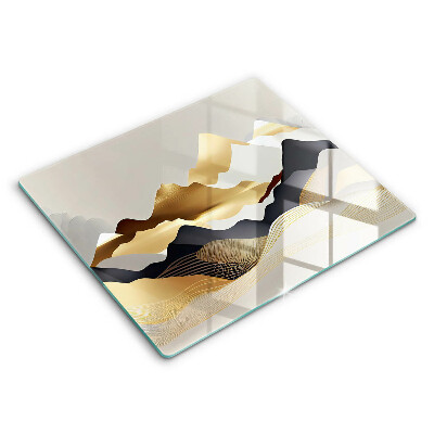Tagliere in vetro Montagne dorate astratte