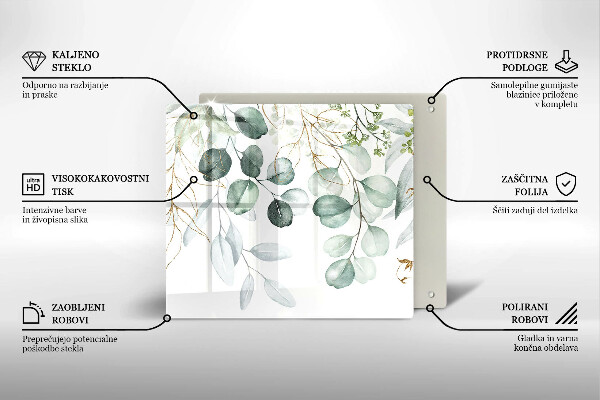 Tagliere in vetro Piante dipinte