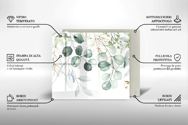 Tagliere in vetro Piante dipinte