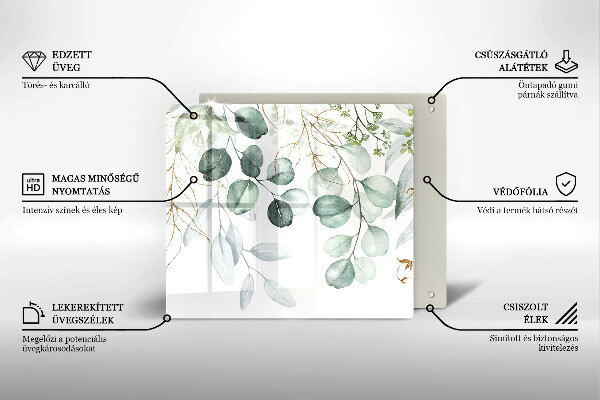 Tagliere in vetro Piante dipinte