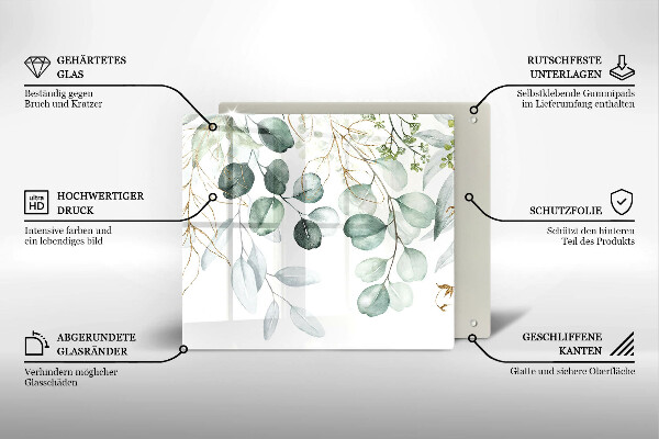 Tagliere in vetro Piante dipinte