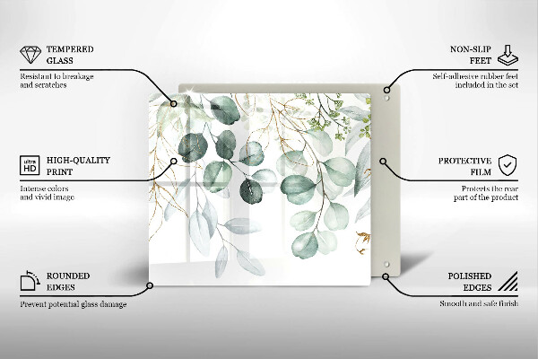 Tagliere in vetro Piante dipinte