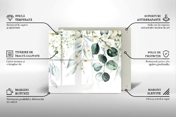 Tagliere in vetro Piante ad acquerello