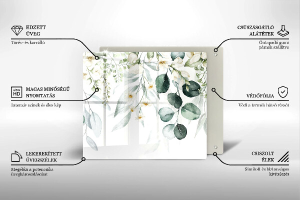 Tagliere in vetro Piante ad acquerello