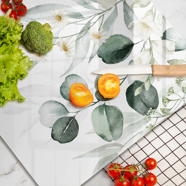 Tagliere in vetro Piante ad acquerello