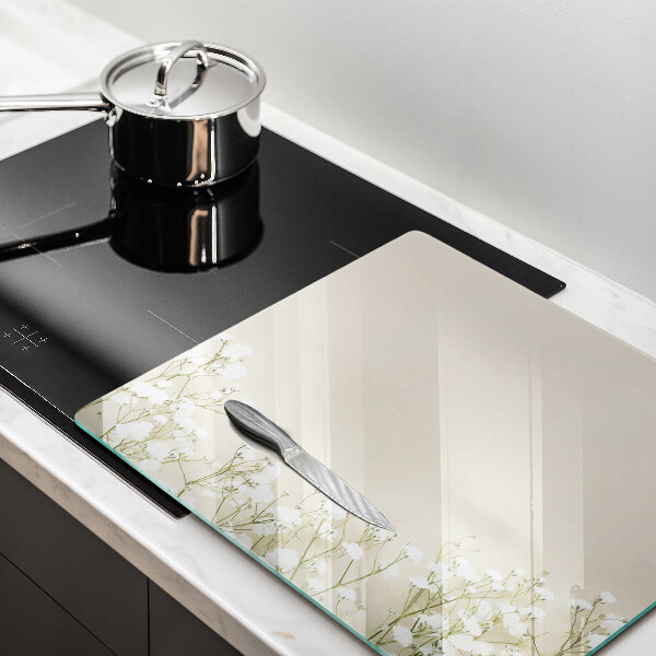 Tagliere in vetro Fiori boho in gesso