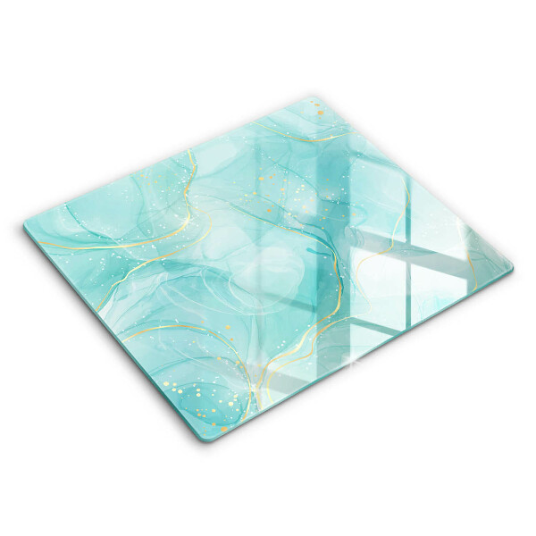 Tagliere in vetro Astrazione blu e oro
