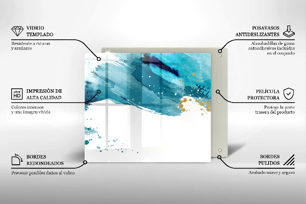 Tagliere in vetro Macchie blu