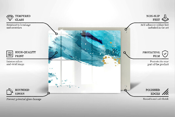 Tagliere in vetro Macchie blu