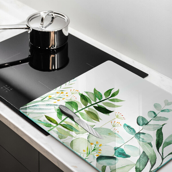 Tagliere in vetro Illustrazione delle foglie delle piante