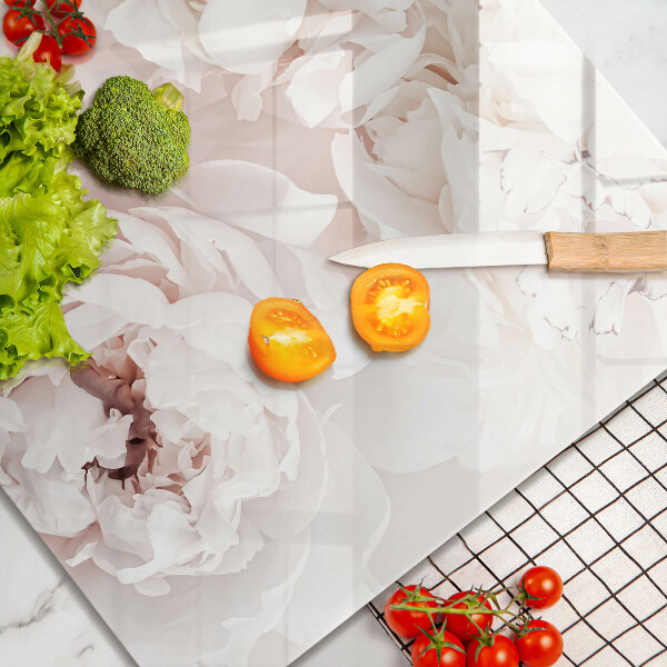 Tagliere in vetro Peonie pastello