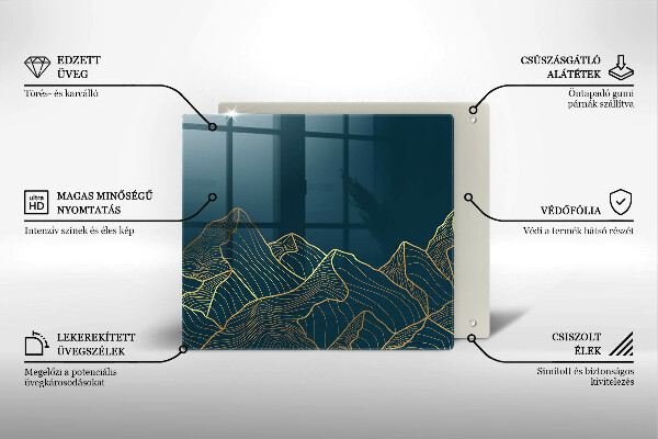 Tagliere in vetro Montagne astratte