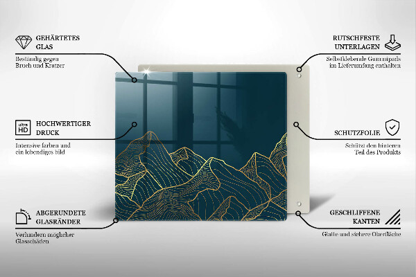 Tagliere in vetro Montagne astratte