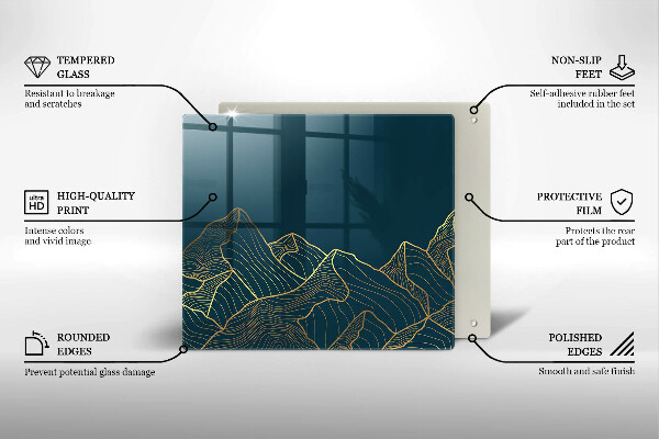 Tagliere in vetro Montagne astratte