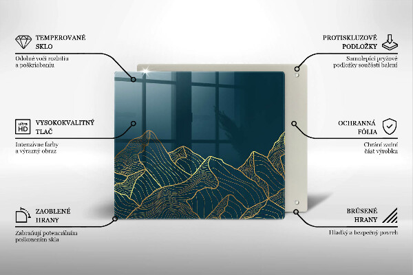 Tagliere in vetro Montagne astratte