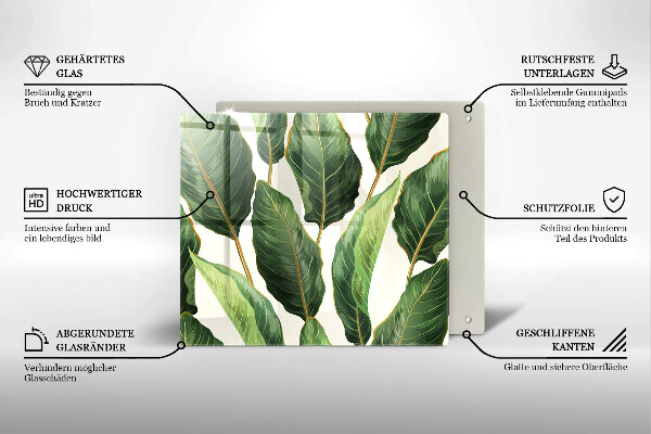 Tagliere in vetro temperato Foglie di banana