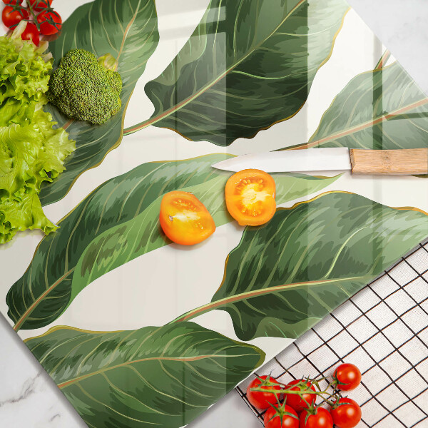 Tagliere in vetro temperato Foglie di banana