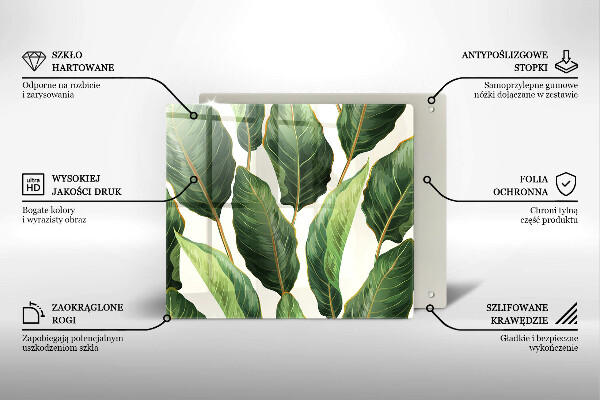 Tagliere in vetro temperato Foglie di banana