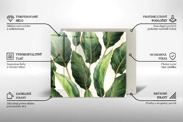 Tagliere in vetro temperato Foglie di banana