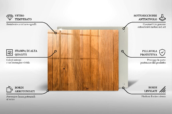 Tagliere in vetro temperato Tavole di legno