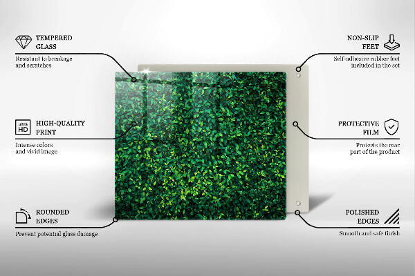 Tagliere in vetro temperato Pianta con foglie piccole