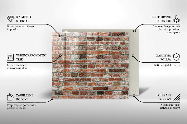 Tagliere in vetro temperato Vecchio muro di mattoni
