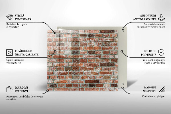 Tagliere in vetro temperato Vecchio muro di mattoni