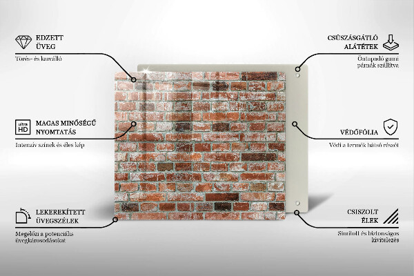 Tagliere in vetro temperato Vecchio muro di mattoni