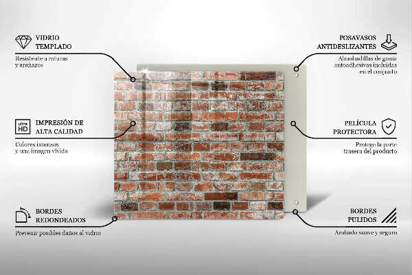 Tagliere in vetro temperato Vecchio muro di mattoni