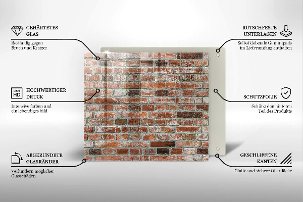 Tagliere in vetro temperato Vecchio muro di mattoni