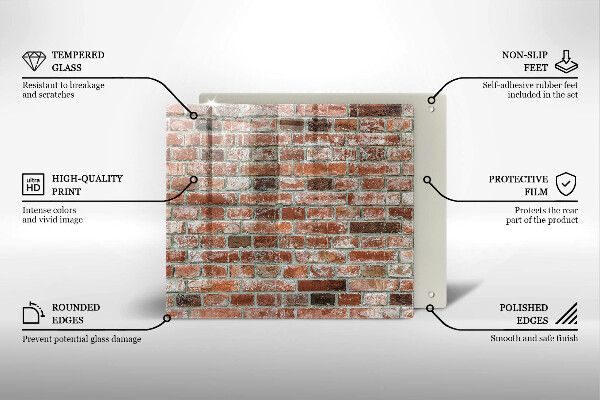 Tagliere in vetro temperato Vecchio muro di mattoni