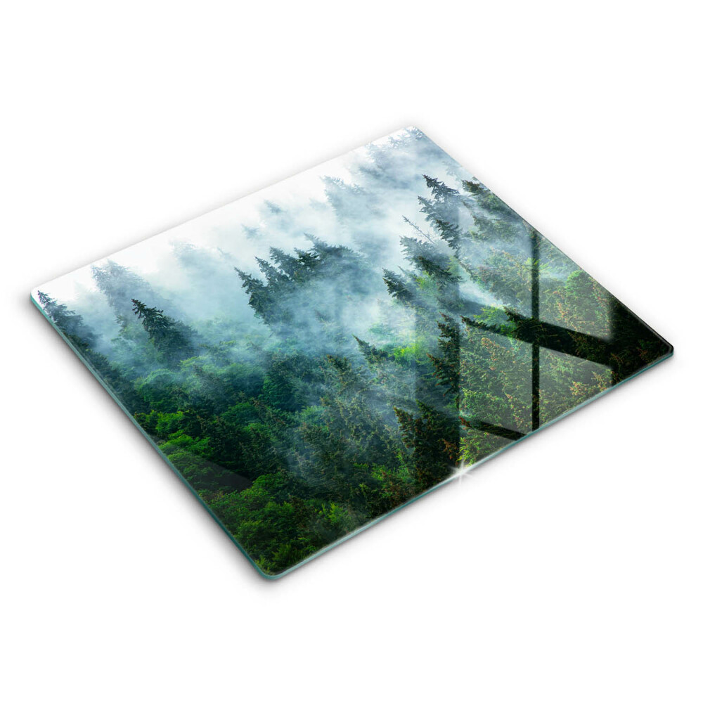 Tagliere in vetro temperato Foresta nella nebbia
