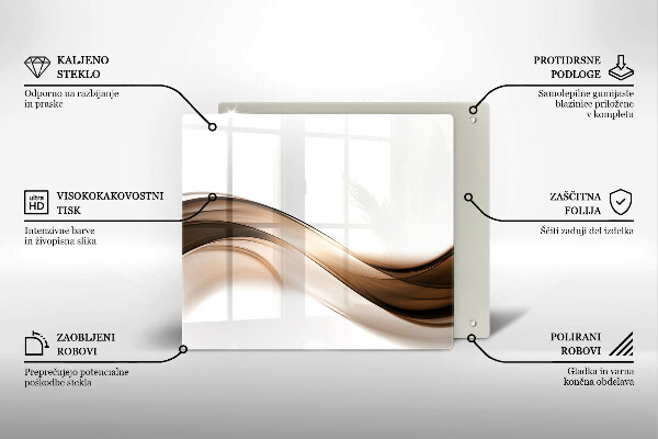 Tagliere in vetro temperato Linee marroni astratte