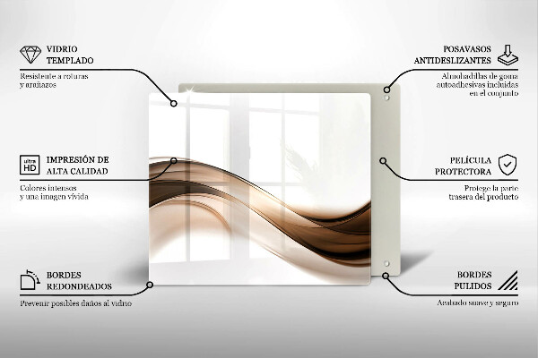 Tagliere in vetro temperato Linee marroni astratte