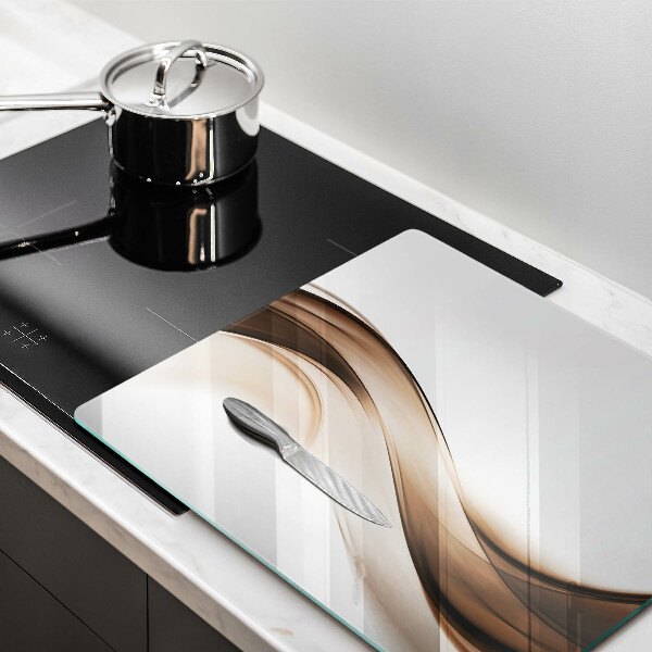 Tagliere in vetro temperato Linee marroni astratte