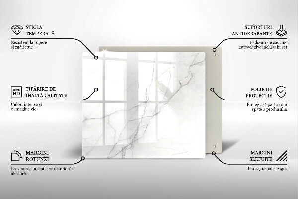 Tagliere in vetro temperato Sfondo di pietra di marmo