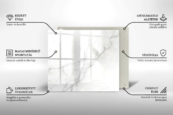 Tagliere in vetro temperato Sfondo di pietra di marmo