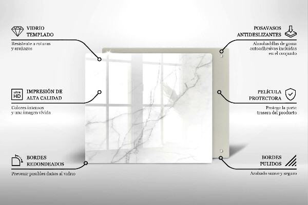 Tagliere in vetro temperato Sfondo di pietra di marmo