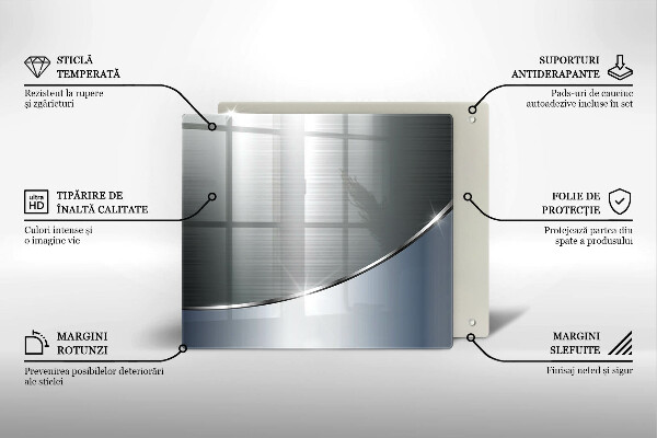 Tagliere in vetro temperato Modello di astrazione in metallo