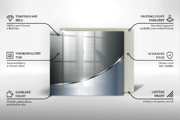 Tagliere in vetro temperato Modello di astrazione in metallo