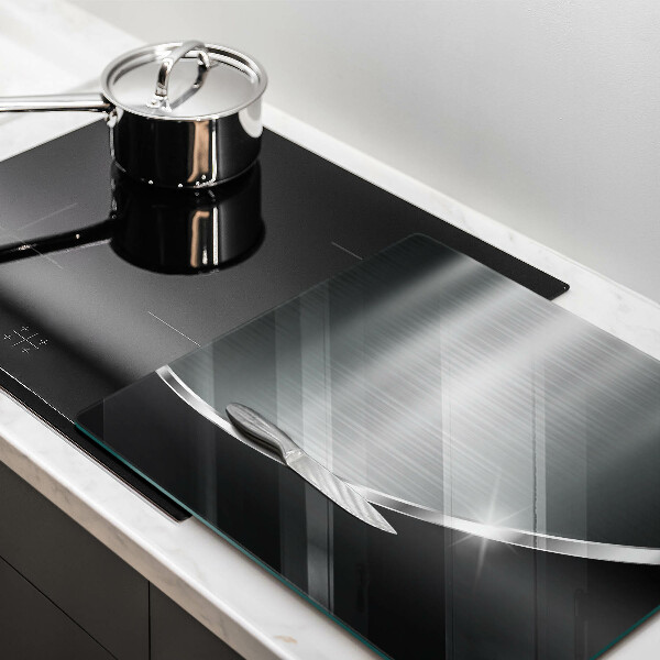 Tagliere in vetro temperato Astrazione con metallo