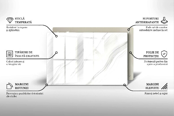 Tagliere in vetro temperato Marmo delicato